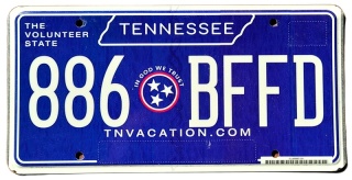 Tennessee 2023 - tablica z USA