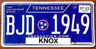 Tennessee 2023 - tablica z USA