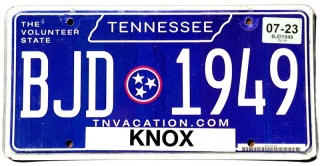 Tennessee 2023 - tablica z USA