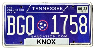 Tennessee 2023 - tablica z USA