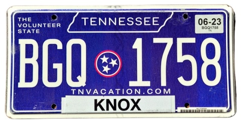 Tennessee 2023 - tablica z USA