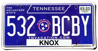 Tennessee 2023 - tablica z USA