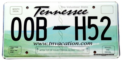 Tennessee - tablica z USA