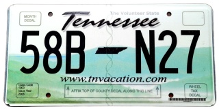 Tennessee - tablica z USA
