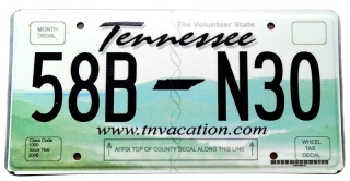 Tennessee - tablica z USA