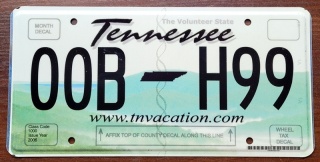 Tennessee - tablica zUSA