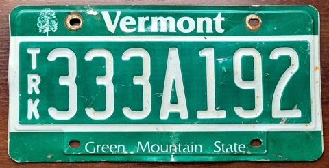 Vermont 333 - tablica z USA