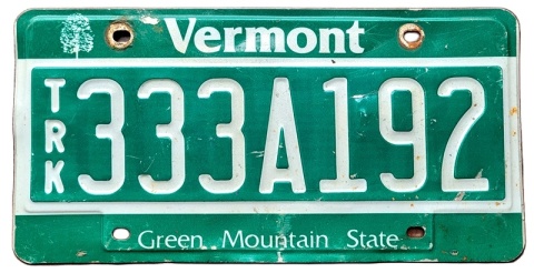 Vermont 333 - tablica z USA