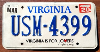 Virginia 2020 - tablica z USA