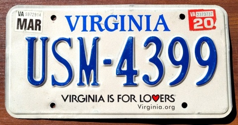 Virginia 2020 - tablica z USA