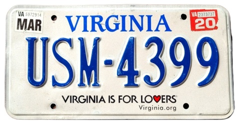 Virginia 2020 - tablica z USA