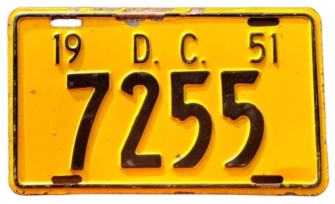 Washington DC 1951 - tablica z USA