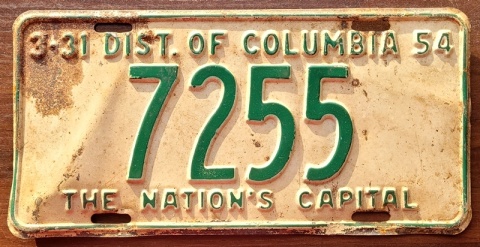 Washington DC 1954 - tablica z USA