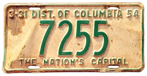 Washington DC 1954 - tablica z USA