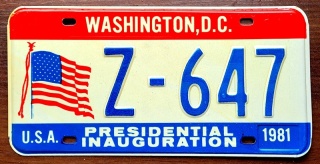 Washington DC 1981 - tablica z USA