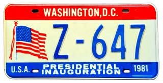 Washington DC 1981 - tablica z USA
