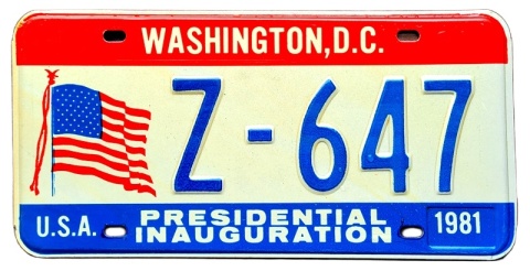 Washington DC 1981 - tablica z USA