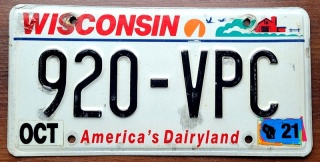 Wisconsin 2021 - tablica z USA