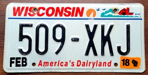 Wisconsin 2018 - tablica z USA