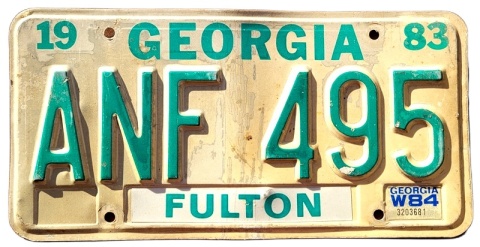 Georgia 1983/84 - tablica z USA