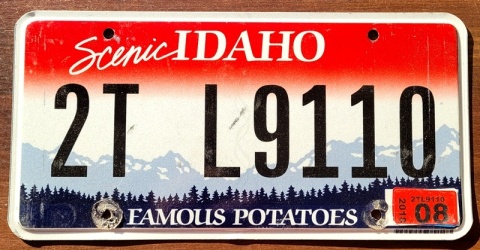 Idaho 2018 - tablica z USA