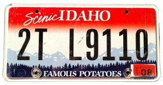 Idaho 2018 - tablica z USA