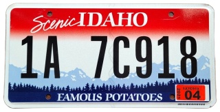 Idaho 2021 - tablica z USA