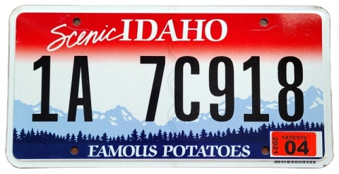 Idaho 2021 - tablica z USA