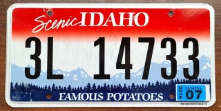 Idaho 2016 - tablica z USA