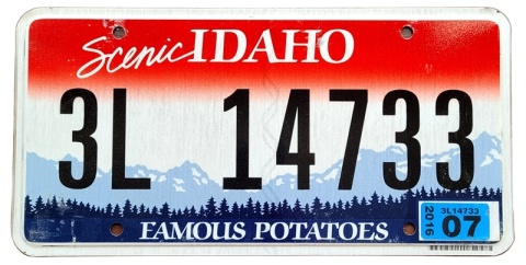 Idaho 2016 - tablica z USA