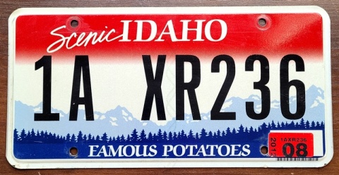 Idaho 2012 - tablica z USA