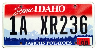 Idaho 2012 - tablica z USA
