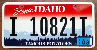 Idaho 2016 - tablica z USA