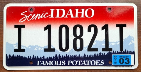 Idaho 2016 - tablica z USA