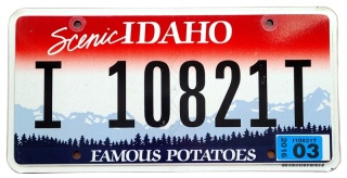 Idaho 2016 - tablica z USA