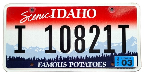 Idaho 2016 - tablica z USA
