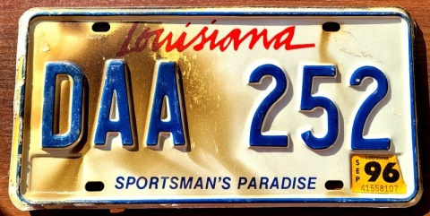 Louisiana 1996 - tablica z USA
