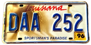 Louisiana 1996 - tablica z USA