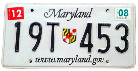 Maryland 2008 - tablica z USA