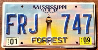 Mississippi 2009 - tablica z USA