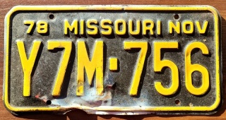 Missouri 1978 - tablica z USA