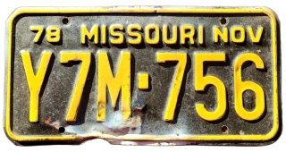 Missouri 1978 - tablica z USA