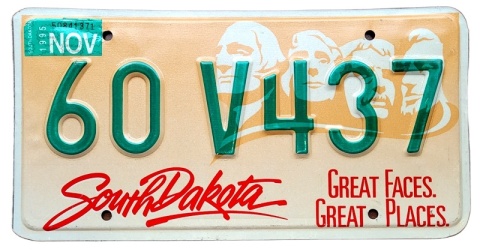 South Dakota 1995 - tablica z USA