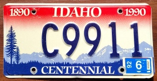 Idaho 1992 - ciekawy nr