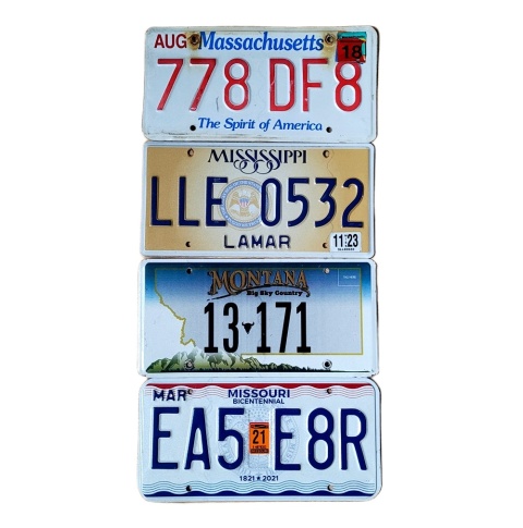 4 tablice rejestracyjne z USA