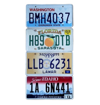 4 tablice rejestracyjne z USA