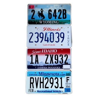 4 tablice rejestracyjne z USA