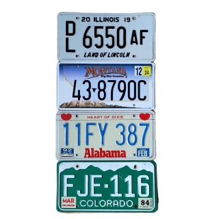 4 tablice rejestracyjne z USA