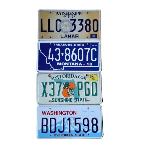 4 tablice rejestracyjne z USA