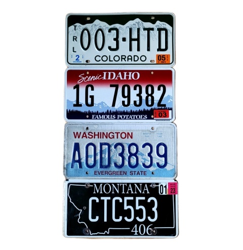 4 tablice rejestracyjne z USA